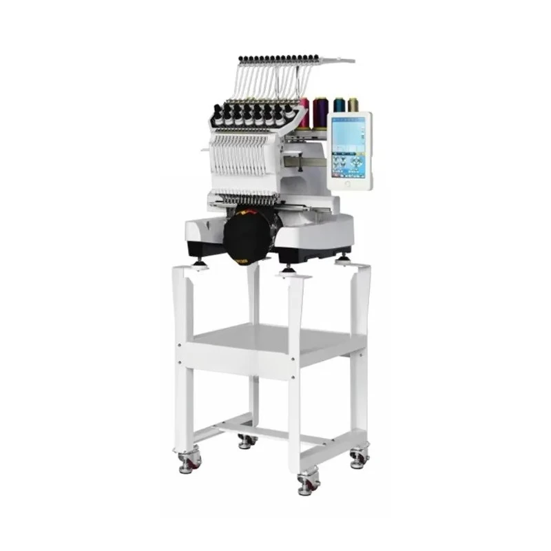 Single Head 15-Pin Computerized Flat T-Shirt & Hat Embroidery Machine Multi-Function