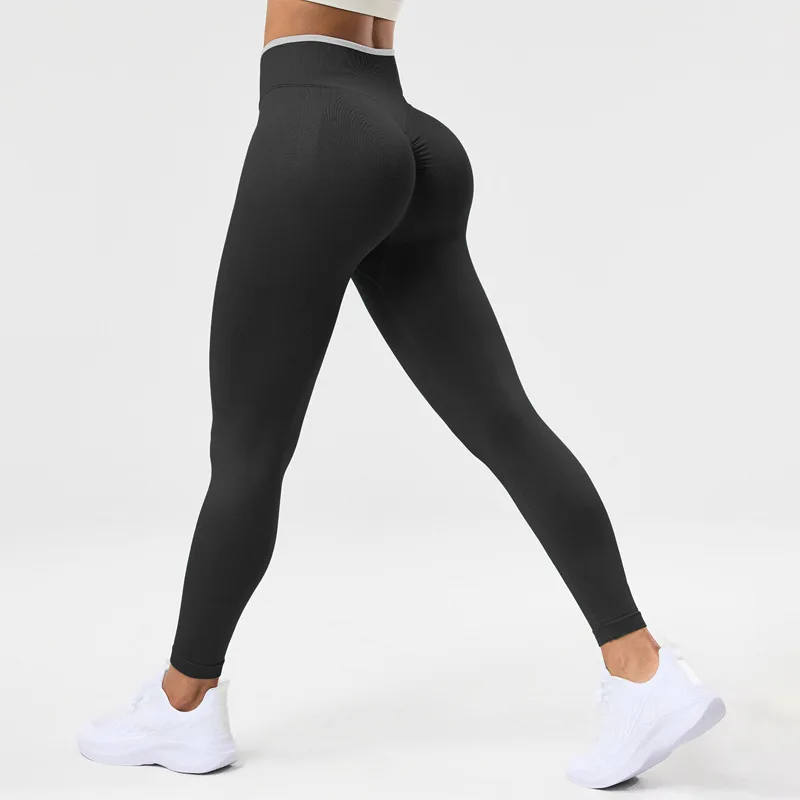 

Women's High Waist Yoga Pants Color Blocking Peach Butt Workout Running Gym Non-Slip Tights Stretchy Fitness Leggings