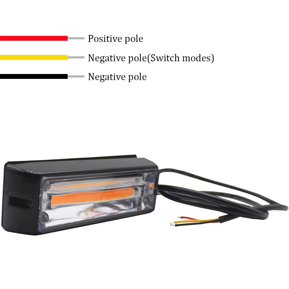 12V 24V Truck Side Light COB Strobe Light LED Emergency Beacon Warning Hazard Flash Lamp Grille Lamp Bar for Car Trailer Pickup