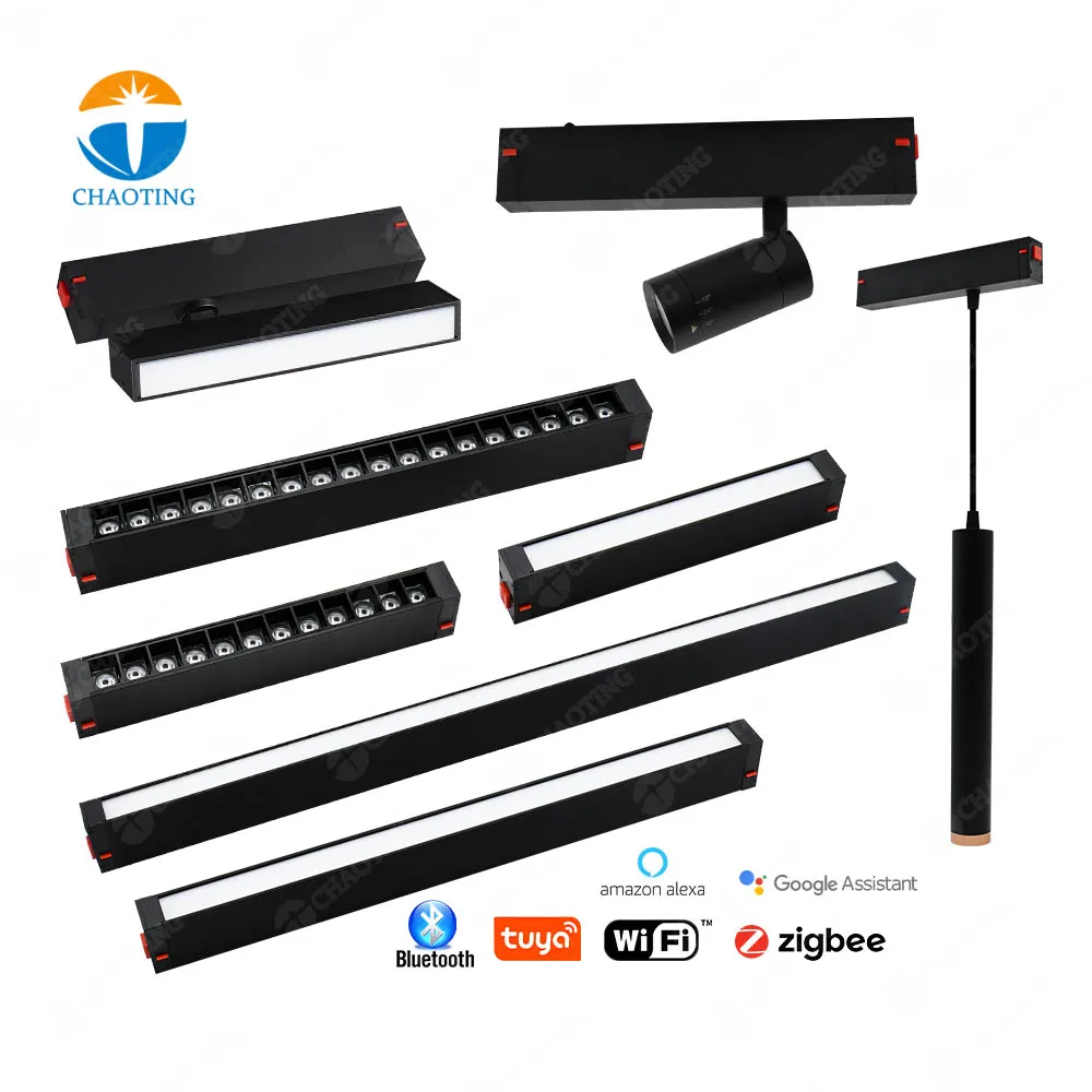 New Surface Recessed Ceiling Pendant Smart Dimmable Commercial Led Magnetic Linear Grille Spot Lighting Rail System Track Lights