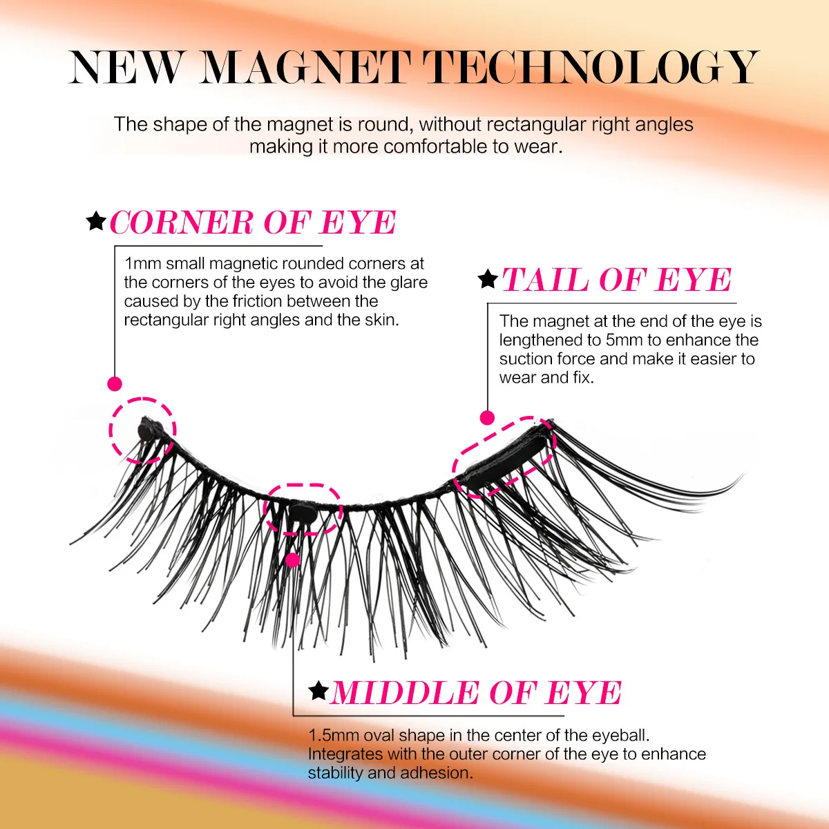 Magnetic Eyelash 3 Pairs Set Reusable Magnetic Eyelashes Natural Looking Easy To Apply False Lashes Kit