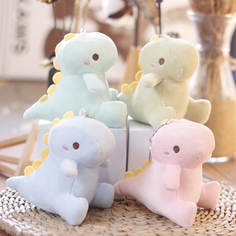 

1Pc 12cm Big Tail Dinosaur Plush Doll Car Key Chain Bag Pendant Cute Doll Couple Backpack Pendant Key Chain