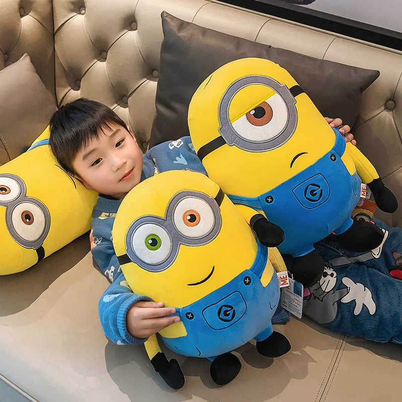 DespicableMe Minions Movie Periphery Plush Bob Plush Stuart Stuffed Toys In Jeans Soft Dolls Pillow Decoration Children Gift