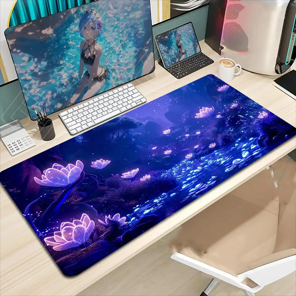 

Cartoon forest flowers Mouse Pad Large Computer Office Game Table Mats Rubber Anti-slip Gaming Keyboard Mousepads Long Desk Pads