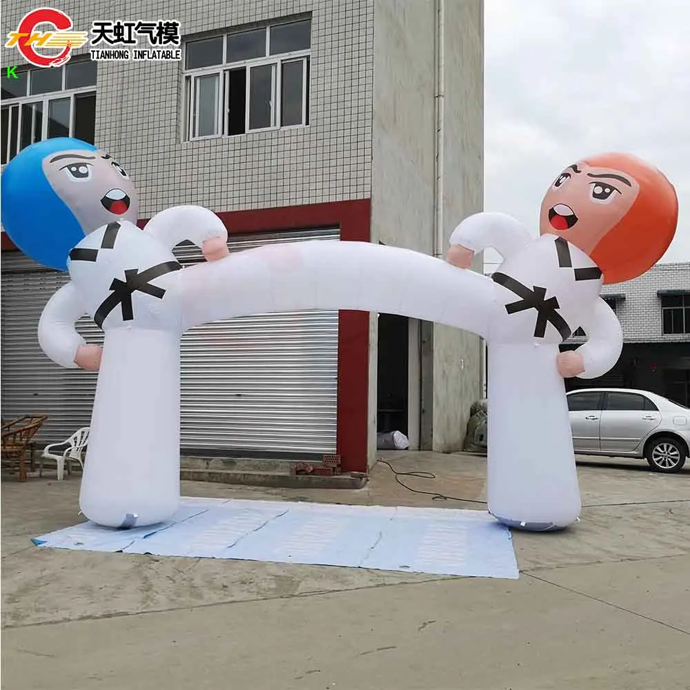 ที่กําหนดเอง Inflatable Boxing การ์ตูน Arch Gate ตกแต่งกลางแจ้ง Inflatable Taekwondo มวยปล้ํา Archway พร้อม Blower สําหรับขาย