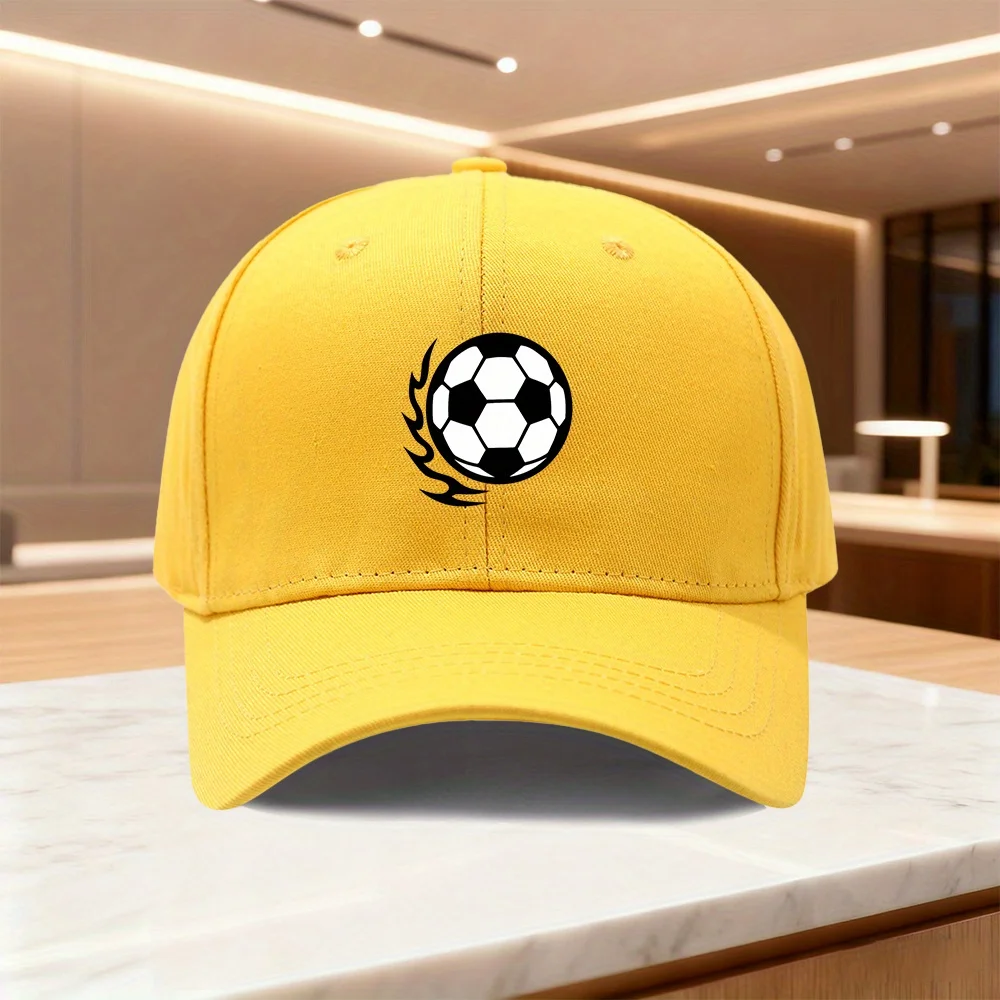 A Quick-button Baseball Cap with Football Printing,a Must for Football Lovers Birthdays, and Sports Occasions Baseball Cap.