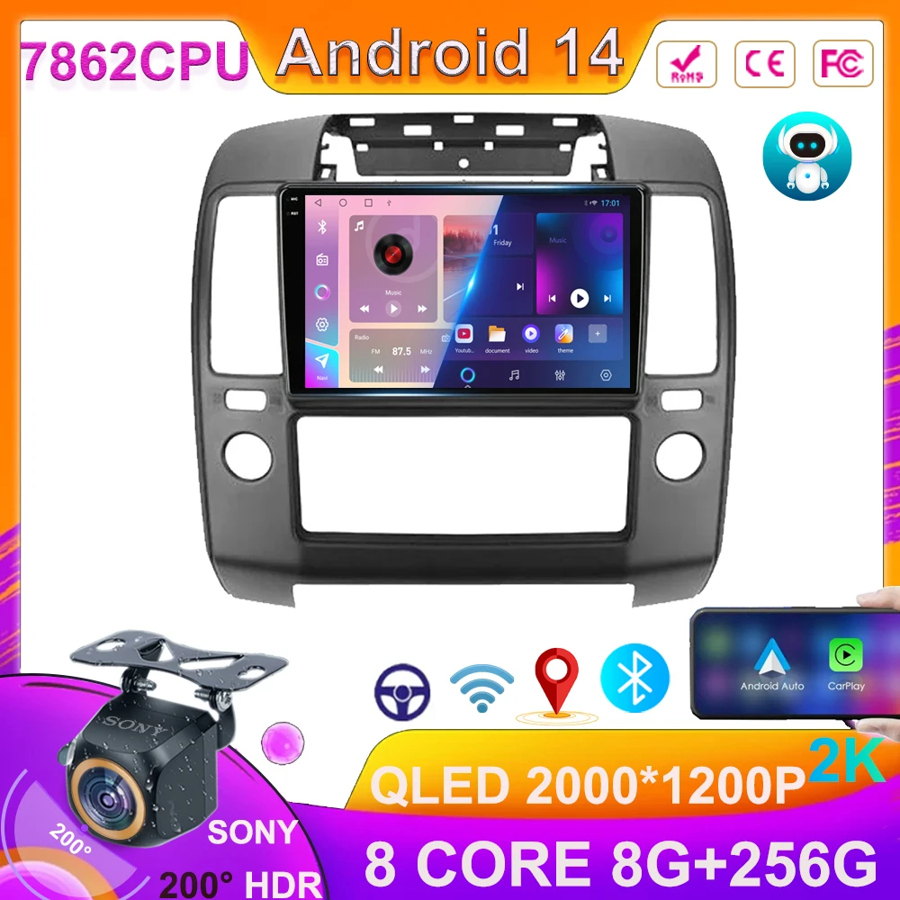 Car Radio For Nissan Navara 3 D40 2004 - 2010 Android 14 7862CPU Android Auto Multimedia Player Navigation Carplay NO DVD