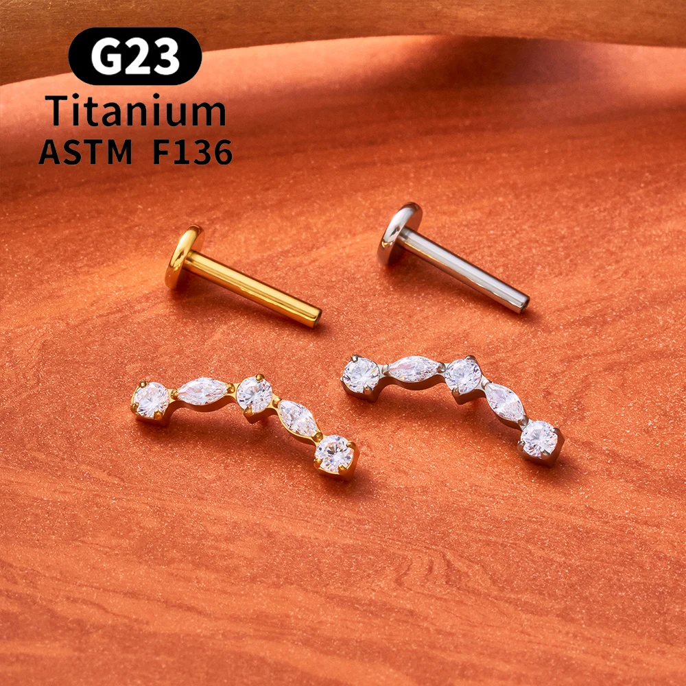 ASTM F136 Titan Tiny Trinity CZ Blumen-Labret-Stud 16G Knorpel-Ohrring Nasen-, Lippen-, Tragus-, Conch-, Helix-, Ohrläppchen-Piercing-Schmuck – Detail 14
