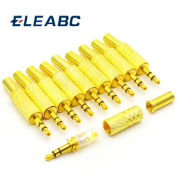 10pcs/lot gold plated 3.5mm plug RCA Audio Connector RCA audio plug 3.5 jack Stereo Headset Dual Track Headphone