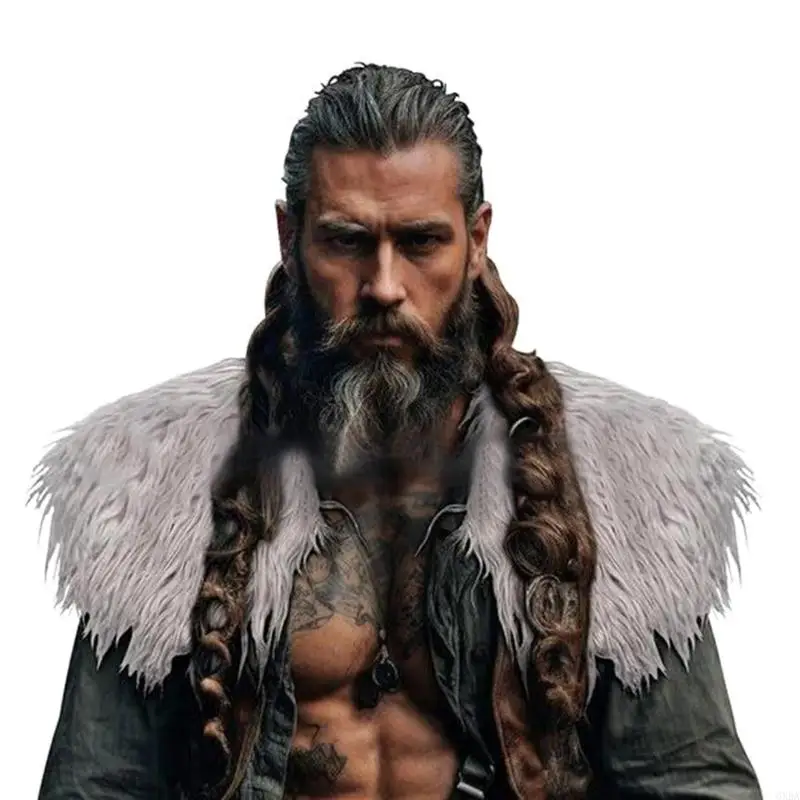 épaule médiévale en fausse fourrure pour le gros cosplay Cold temps événement extérieur 6xda