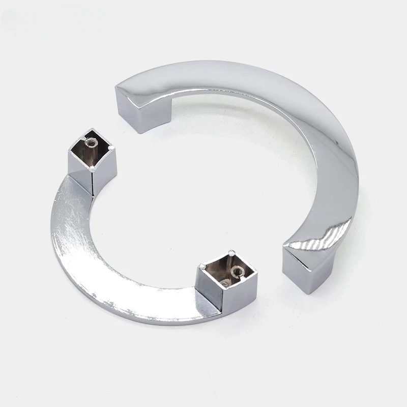 Half Round Paired Circular Cupboard Handles Kitchen Cabinet Handles Drawer Closet Wardrobe Pulls Bright Silver Furniture Handles