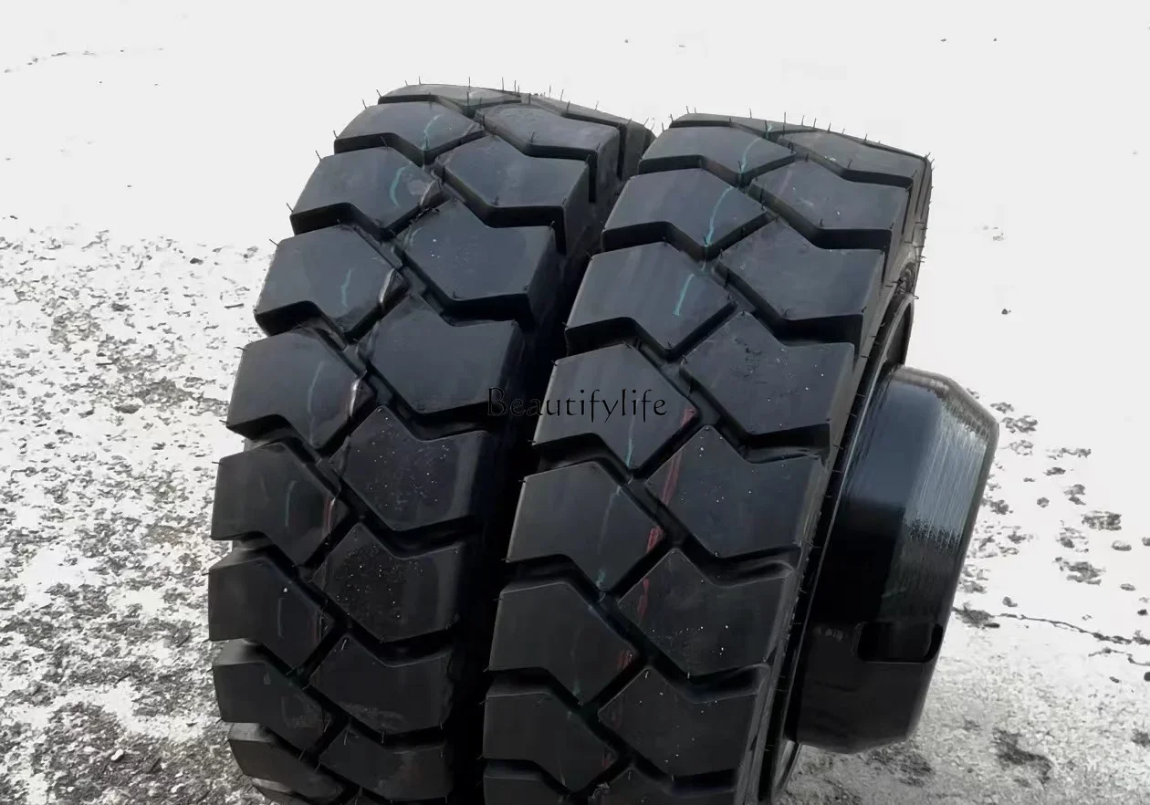 

Forklift front wheel modification double row wheel hub 3/3.5 tons 28x9-15 double tire heightened steel ringA