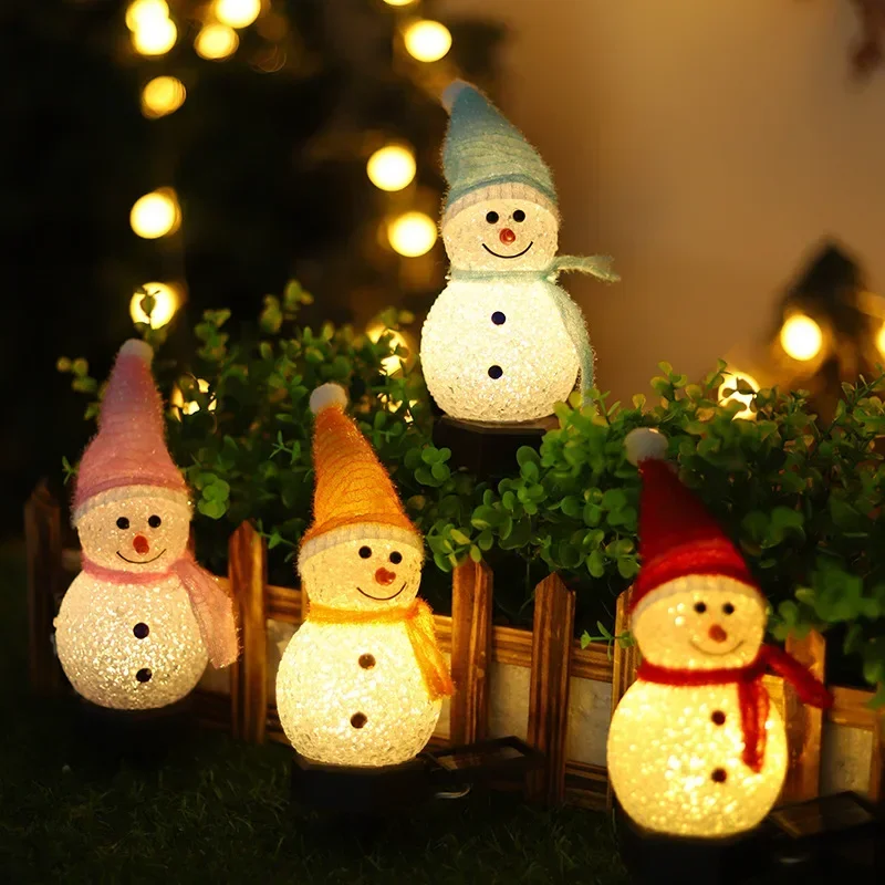 

Christmas Snowman Lights Solar Powered Courtyard Ground Decoration Lights Outdoor Waterproof Lawn Snowman Lights