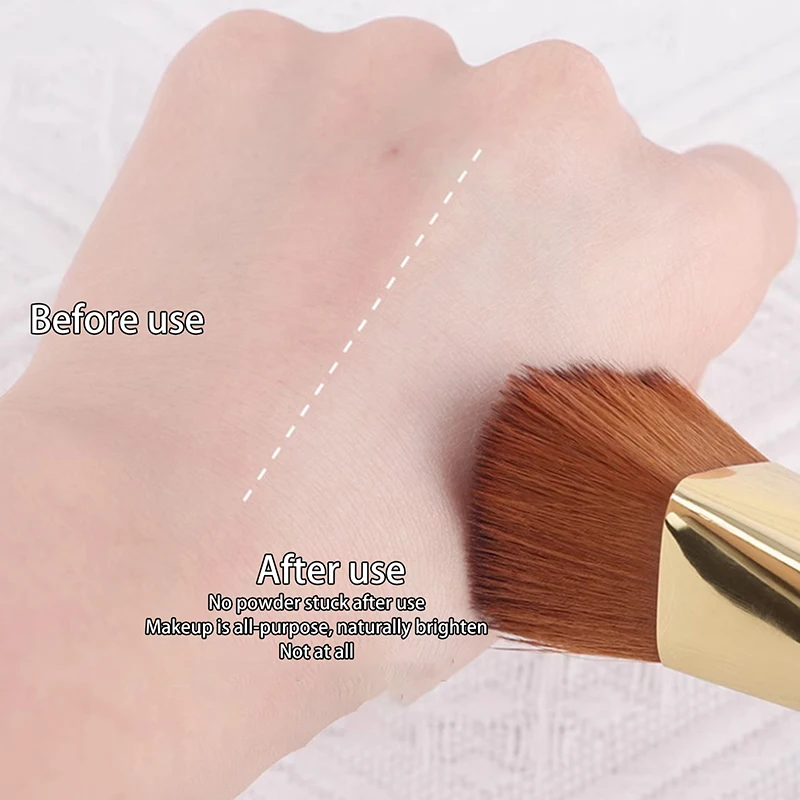 Angled Highlighter Brush Face Contour Foundation คอนซีลเลอร์แปรงสามเหลี่ยมรูปร่างผมสังเคราะห์ Foundation Highlighter แปรง