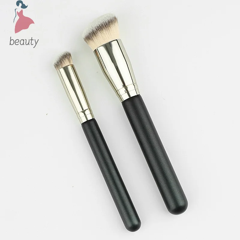 Escovas de maquiagem profissional para mulheres, corretivo, pó, blush, base líquida, rosto, ferramentas de maquiagem, preto, 1pc