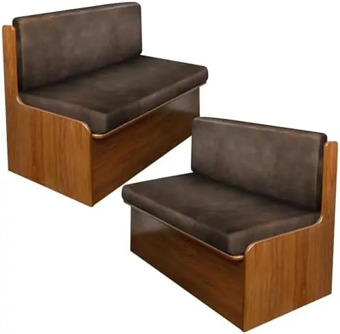 

Leather-Style RV Dinette Cushion Covers - Dark Brown Stretchable Washable Slipcovers for RV Bench Seats