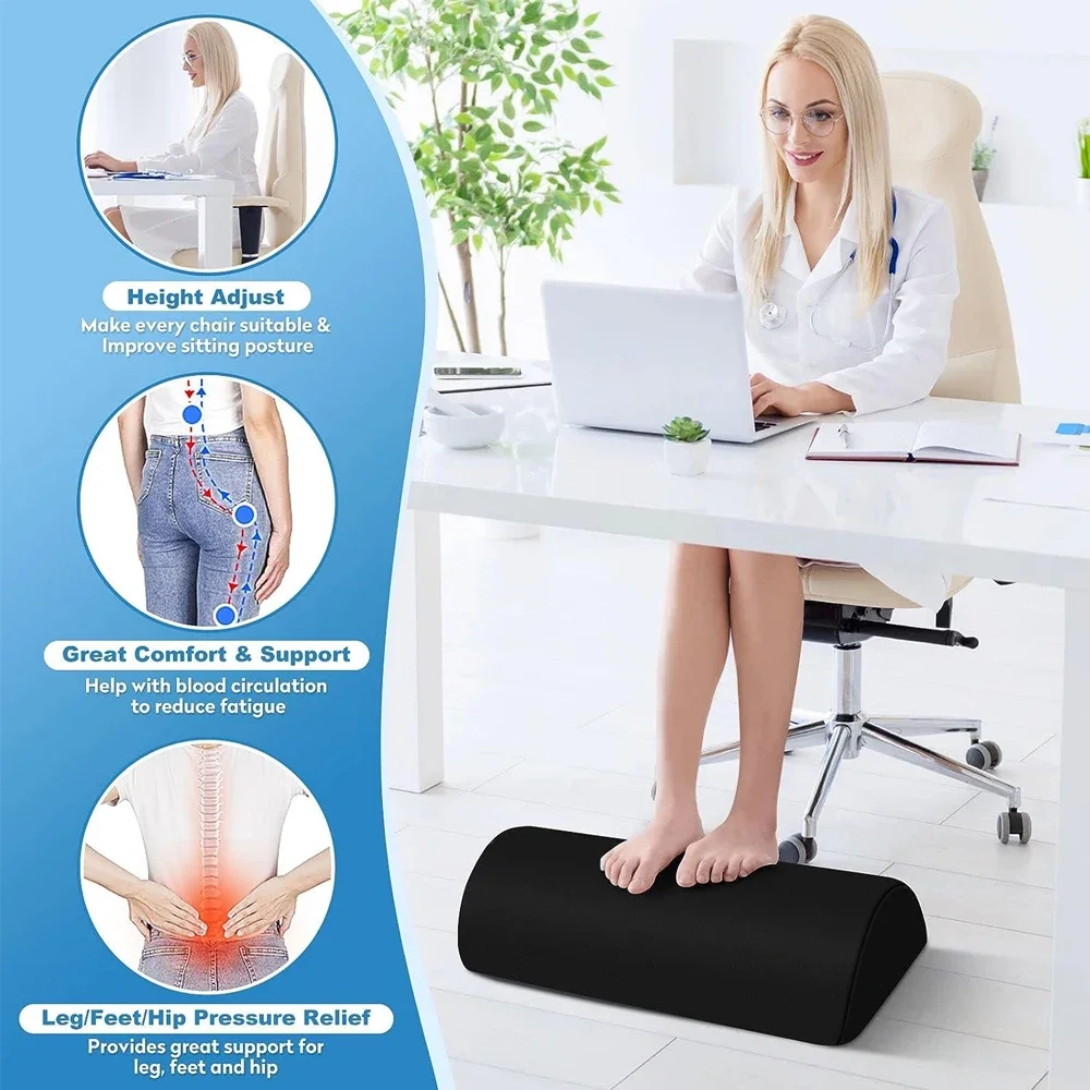 Reposapiés cómodo debajo del escritorio, taburete de soporte para las piernas, reposapiés ergonómico para la oficina en casa, trabajo, accesorios para juegos, alivio del dolor de piernas