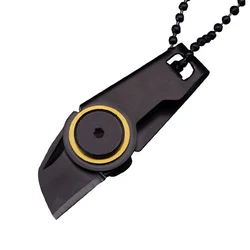 Mini llavero portátil creativo con cremallera, cuchillo, herramienta de emergencia de supervivencia al aire libre, anillo de llave EDC de acero inoxidable plegable, novedad