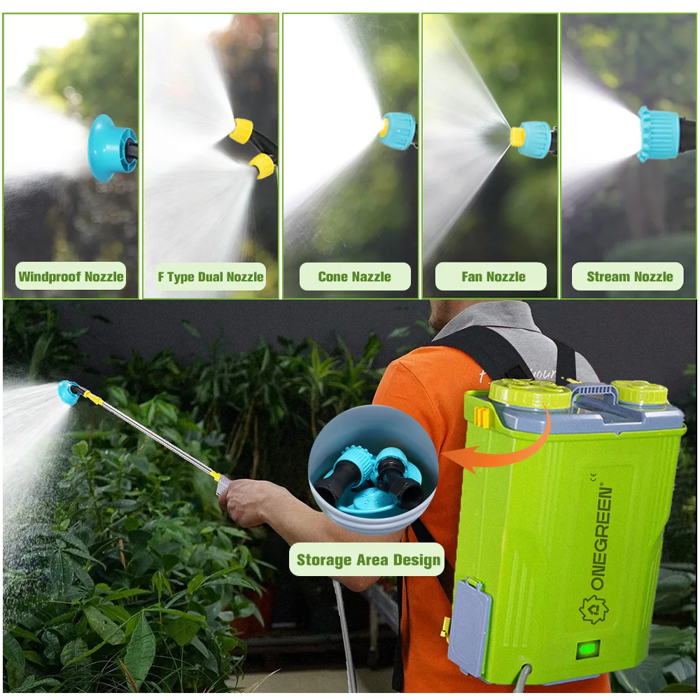 ONEGREEN 20L High Capacity Rechargeable Electric Sprayer Lawn Garden Spraying Irrigation Power Tools For Makita 18V Battery Pin
