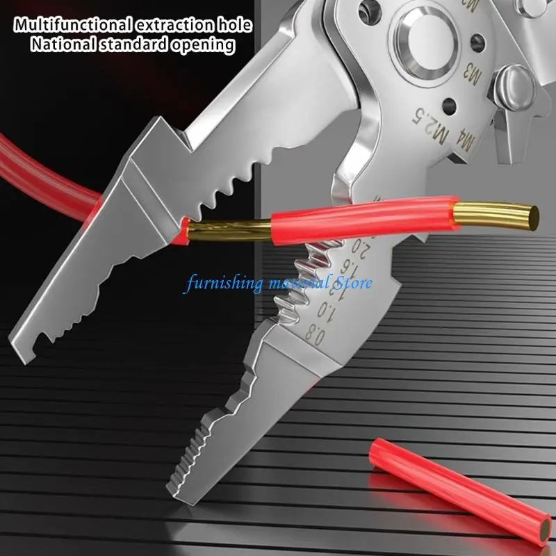 

Y5GD Collapsible Wire Stripping Pliers Multifunction Electrician Tool with Crimping