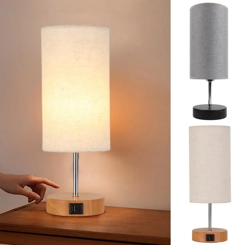 lampada de cabeceira recarregavel para quarto luz noturna candeeiro de mesa para criancas portas de carregamento usb eletrodomestico 01