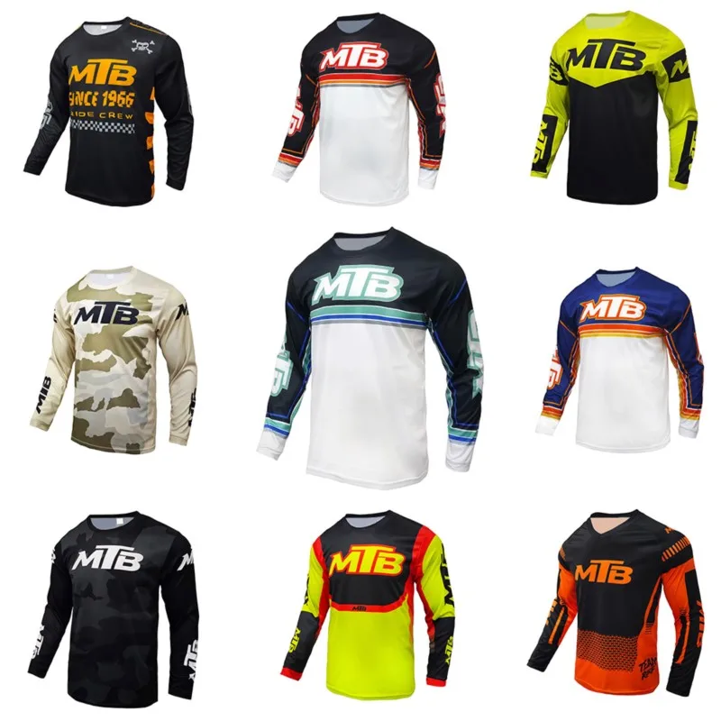 Flexible Elastic Adult Mountain Bike Shirt, Various Color Choices Quick Dry Long Sleeve Apparel For Off-road & Daily Riding