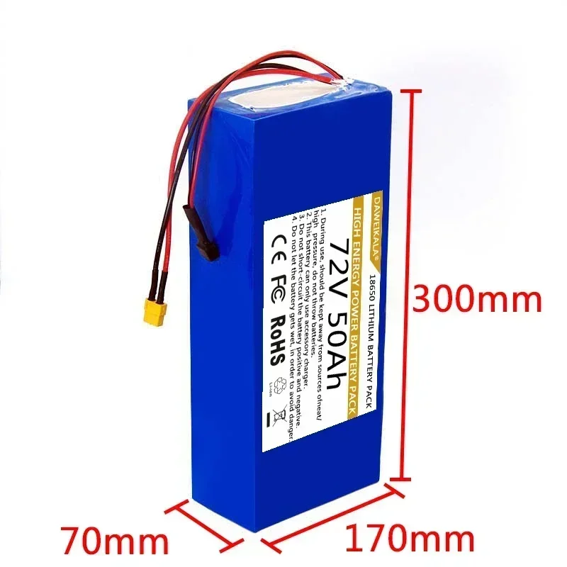 2024 New 72V 50Ah Lithium Battery Pack 84V Electric Motorcycle BMS 3000W High Power Battery+3A Charger