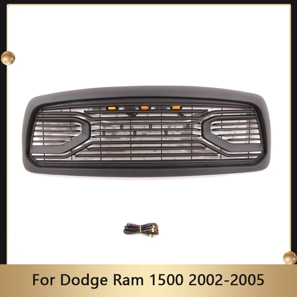 

Fit For Dodge Ram 1500 2002-2005 Big Horn Style Racing Grills W/ Letters Replacement Shell Hood Grid Upper Grille Car Grill