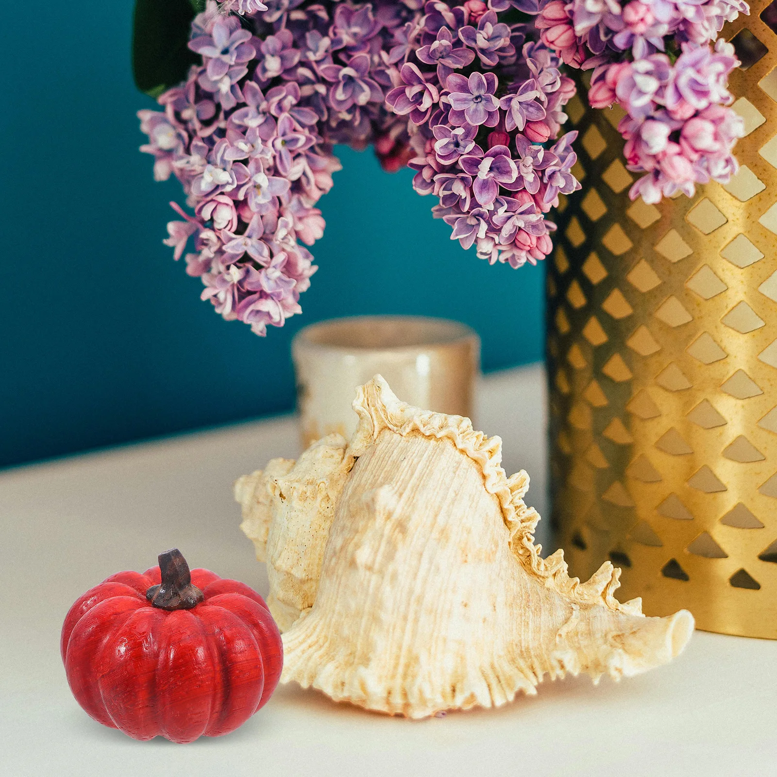 

Pumpkin Carving Handpiece Fall Figurines Decorative Pumpkins Harvest Mini Statue Desktop Ornament Hand-carved Wood