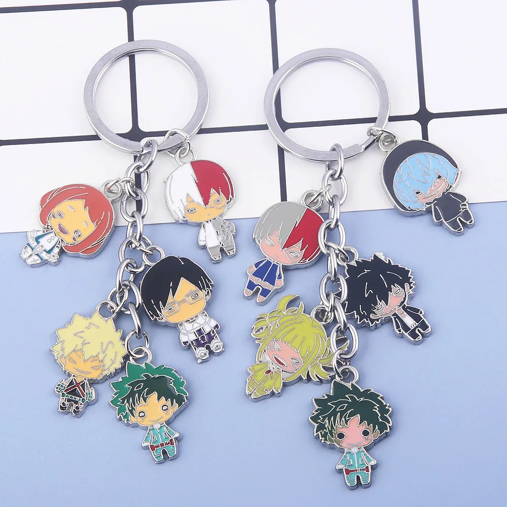 أنيمي بطلي كلية المينا المفاتيح الكرتون لطيف الشكل قلادة كيرينغ لمحبي أنيمي تأثيري الدعائم مجوهرات هدايا #1