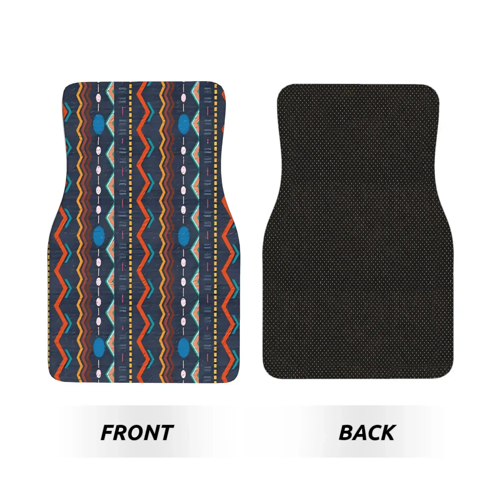 4pcs African Tribal Car Floor Mats Compatible For Sedans, SUVs, Sports Cars - Fit All-Weather Non-Slip Protection, Multi-Color T