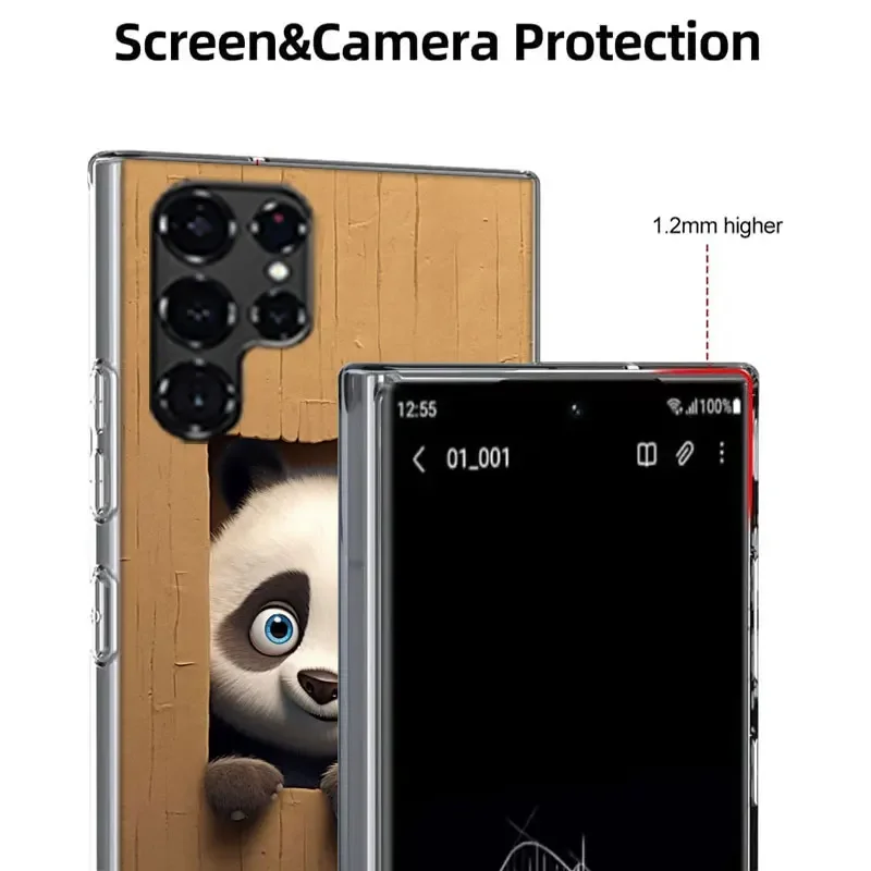 Panda Cute Skills Coque For Samsung S23 S22 S24 Ultra 5G TPU Phone Galaxy Cover S21 S20 FE S10 Plus S10E S9 S8 S7 Edge Case Tran