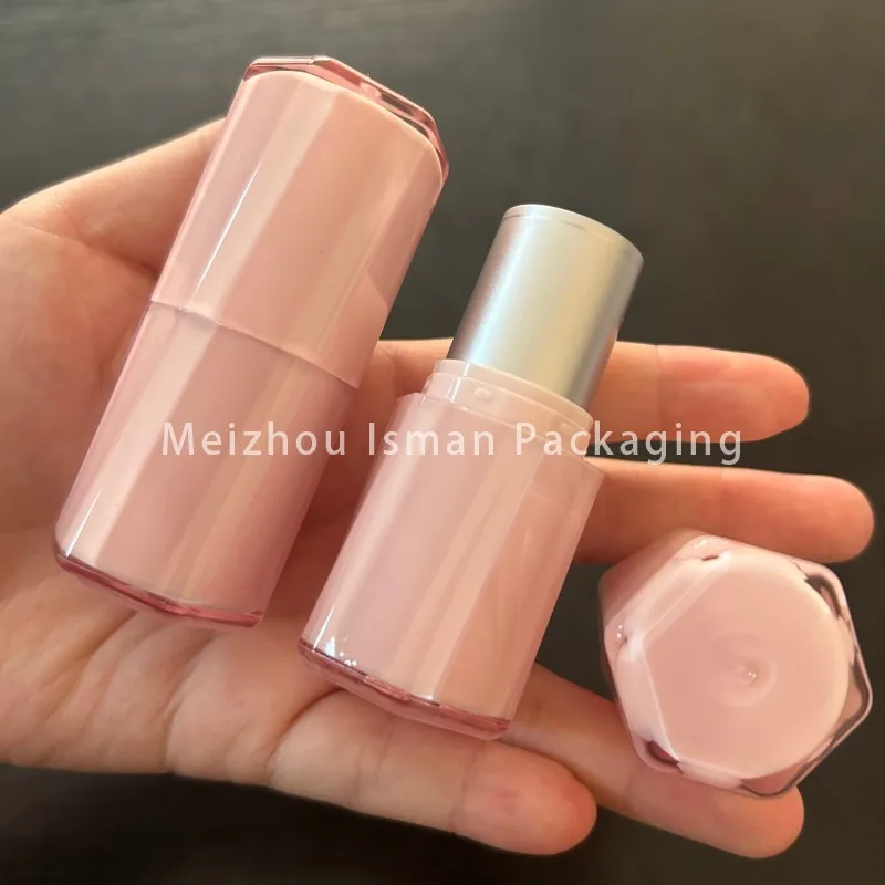 

40Pcs Empty 6g Hexagonal Clear Pink Plastic Lipstick and Blusher Container Wholesale Concealer Balm Contour Stick Packaging Tube
