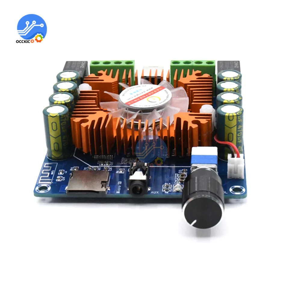 XH-A393 Car Audio Modified Bluetooth Digital Power Amplifier Board 50W*4 DC12-18V Support TF card AUX Bluetooth Input