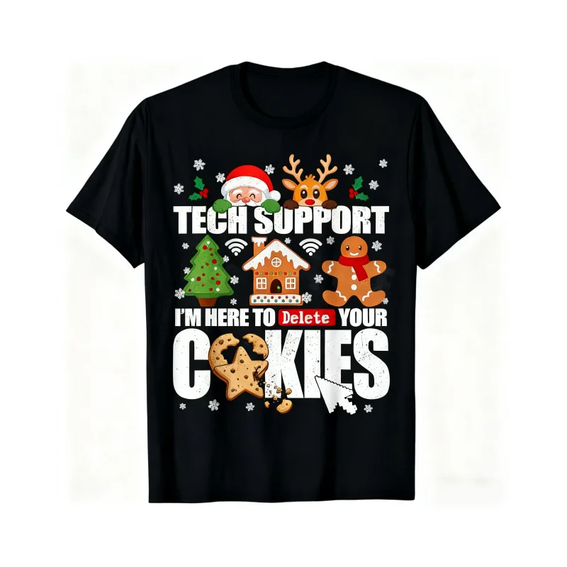 

3D Print Christmas Elements Short Sleeve T-Shirts Fashion Creative Personality Round Neck Tees Loose Casual Quick Drying Clothes