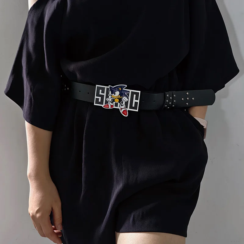 مبالغ فيها INS Harajuku Y2K ألف ليال أسود سرعة الصبي حزام اقتصاص رصع الديكور حزام الشارع نمط للرجال النساء تشي #2