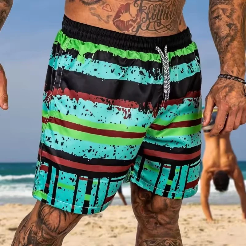 

Повседневные шорты в полоску для мужчин и женщин Harajuku, праздничные спортивные шорты для спортзала, быстросохнущие шорты для фитнеса с 3D принтом, новые летние мужские шорты