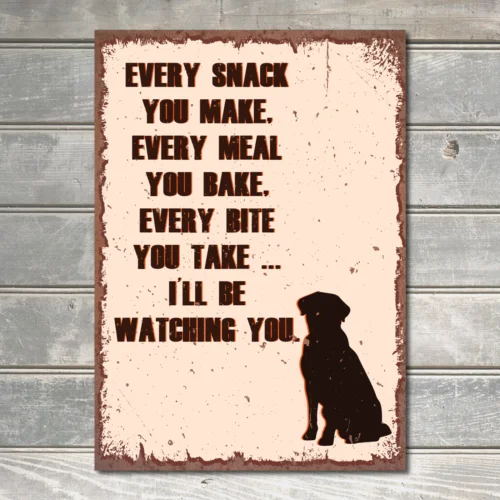 I’ll be Watching You Sign Dog Sign Vintage Kitchen Sign Wall Decor Metal Plaque sign
