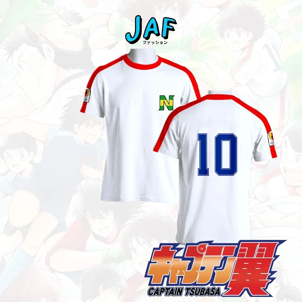 2024 Hot Selling In Summer Anime Print Ball Captain Tsubasa Nankatsu Red Jersey Tsubasa Misaki Adult And Children Tops Clothing