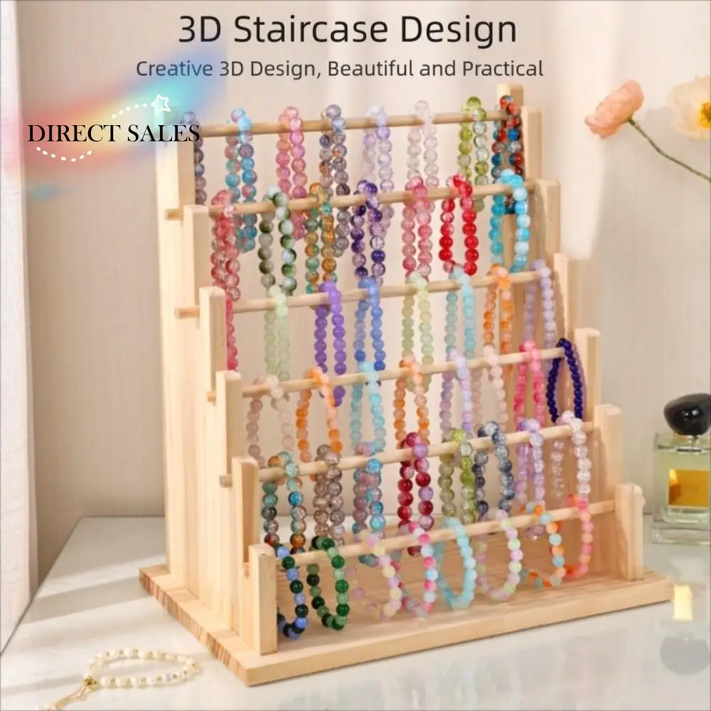 

4/6 Tier Detachable Jewelry Holder Multi-functional Jewelry Organizer Wooden Jewelry Display Stand Durable Space Saving