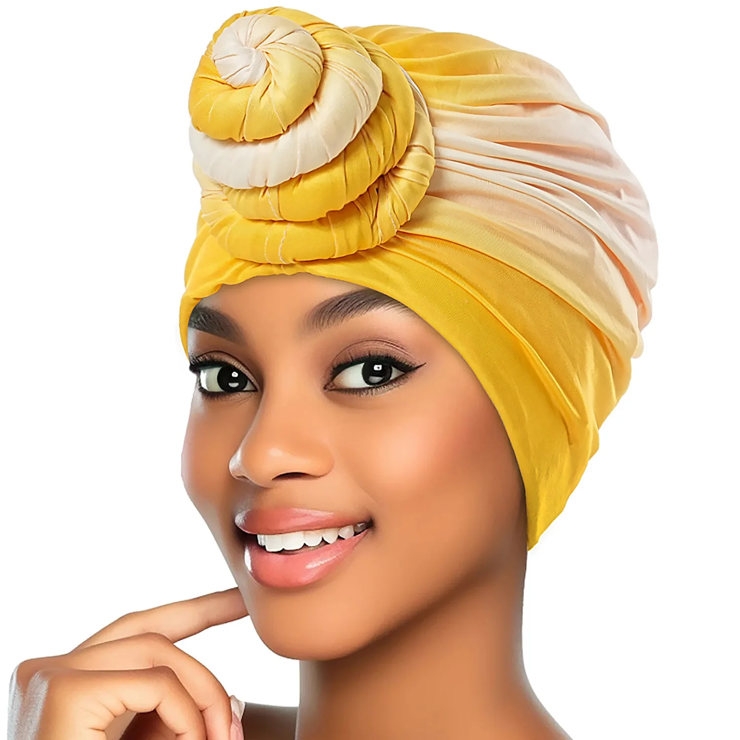 

Тюрбан с узлом, женский мусульманский хиджаб, шапочки, капот, африканский платок, градиент цвета, химиотерапевтическая шапка от выпадения волос, повязка на голову, банданы, шляпа