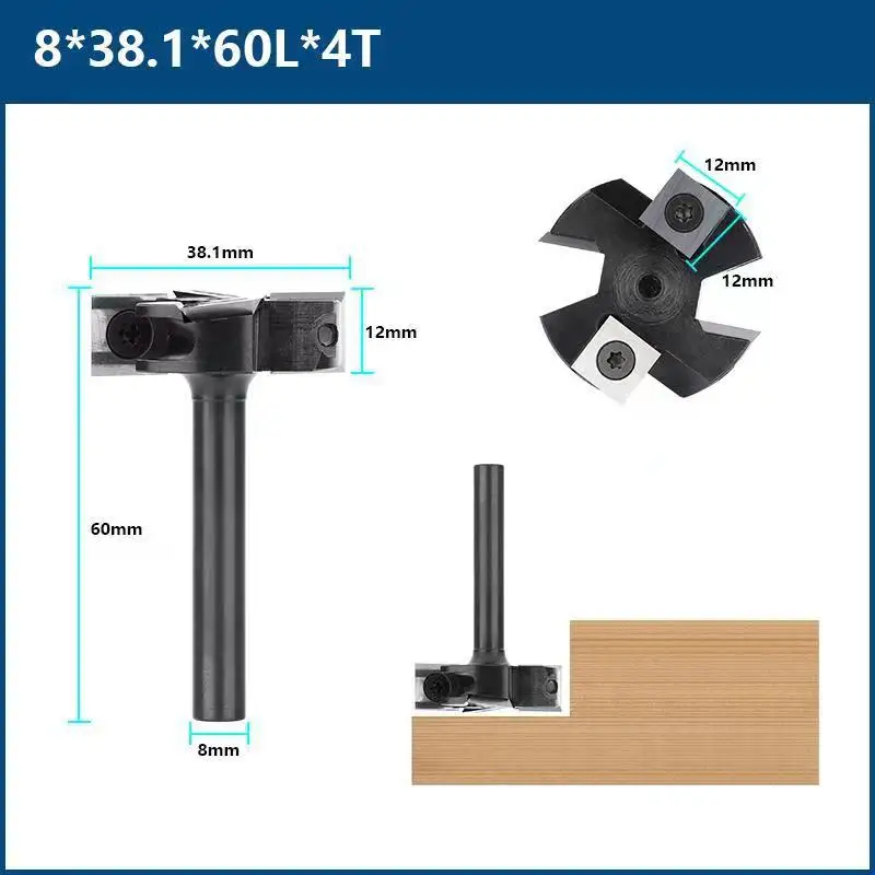 

unique 8mm Shank Spoilboard Surfacing Flycutter 2+2 Flute CNC Router Bits for CNC Router Machine