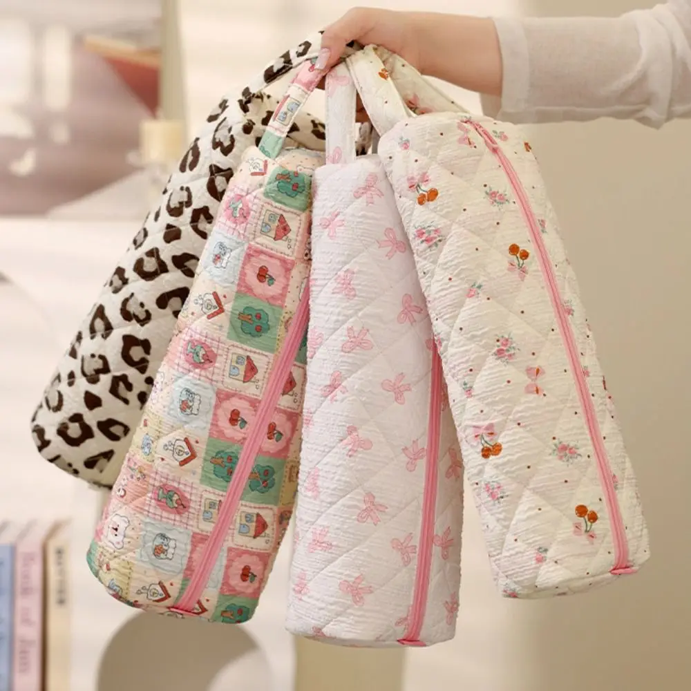Quilting Cotton Hair Dryer Storage Bag Large Capacity with Handle Curler Storage Bag Portable Dustproof Carrying Case for Travel