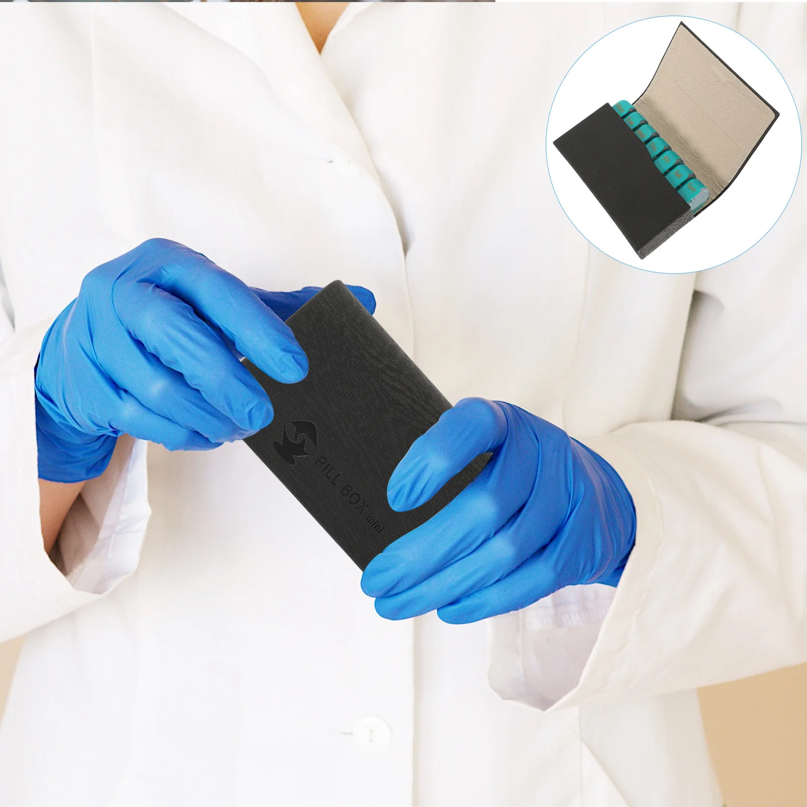 

1Set Durable Medicine Organizer Weekly Pill Box Portable Case Travel Storage Bag Compact Design Medicine Organizer