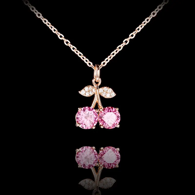 

LYCFN 5mm Moissanite Cute Leaf S925 Sterling Silver with GRA Pendant Necklace for Women Cherry Leaf Shine Gem Jewelry