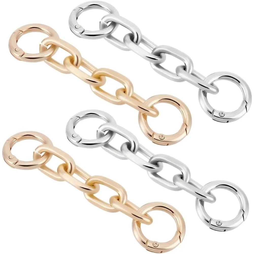 

1Box 4Pcs Metal Purse Chain Strap Extender 3.8" Long Alloy Gold Silver Shoulder Bag Strap Replacement Extension Chain making kit