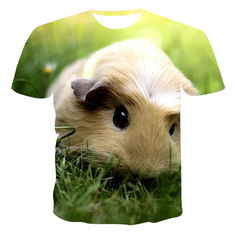 Funny Guinea Pig T-Shirts Hamster Cute Animal 3D Printed Streetwear Men Women Fashion Oversized T Shirt Kids Tees Tops Clothing