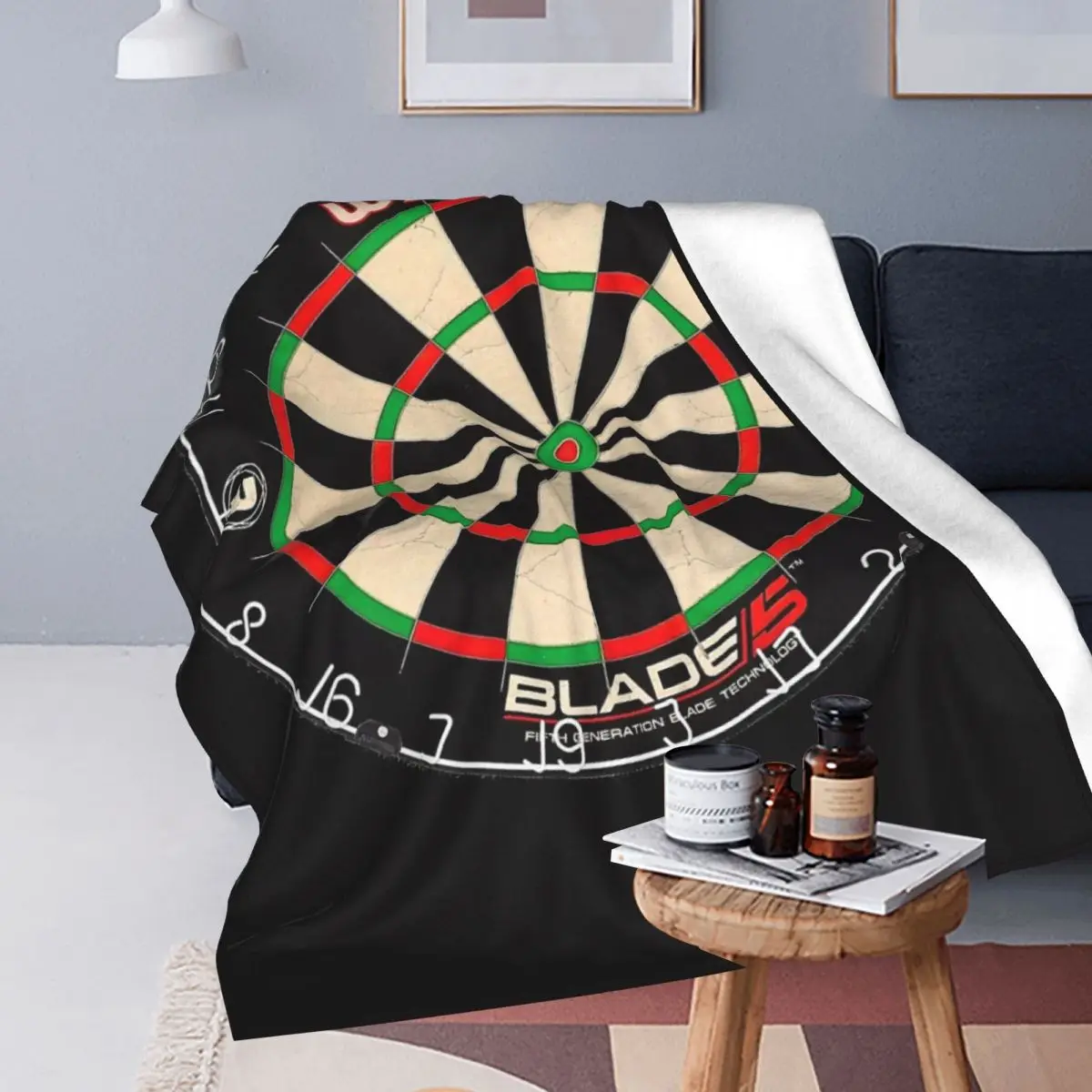 Winmau Blade Dartboard Blanket Soft Warm Flannel Throw Blanket Bedspread for Bed Living room Picnic Travel Home Couch