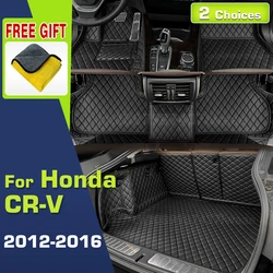 Car Floor Mats For Honda CRV 2012 2013 2014 2015 2016 Custom Trunk Mat Auto foot Pads Carpet Cover Interior Accessories