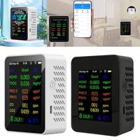 A42Z-12 In 1 Air Quality Monitor CO2 Monitor With Time/ Date Display WIFI PM2.5 PM10 CO CO2 TVOC HCHO AQI Tester